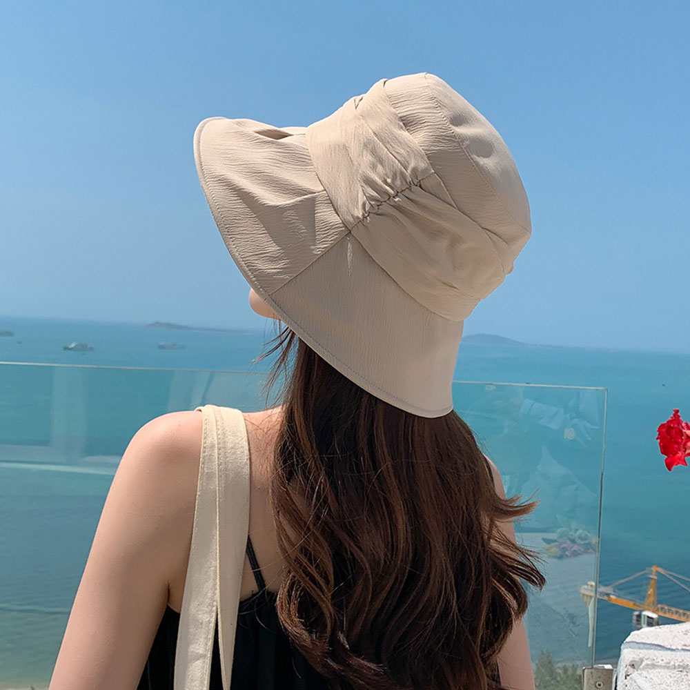 버킷햇 여름 여성 사파리 모자 휴양지 린넨 벙거지 - 상세 이미지 5