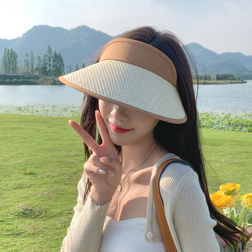 와이드챙 썬캡 UV차단 라탄모자 - 상세 이미지 3