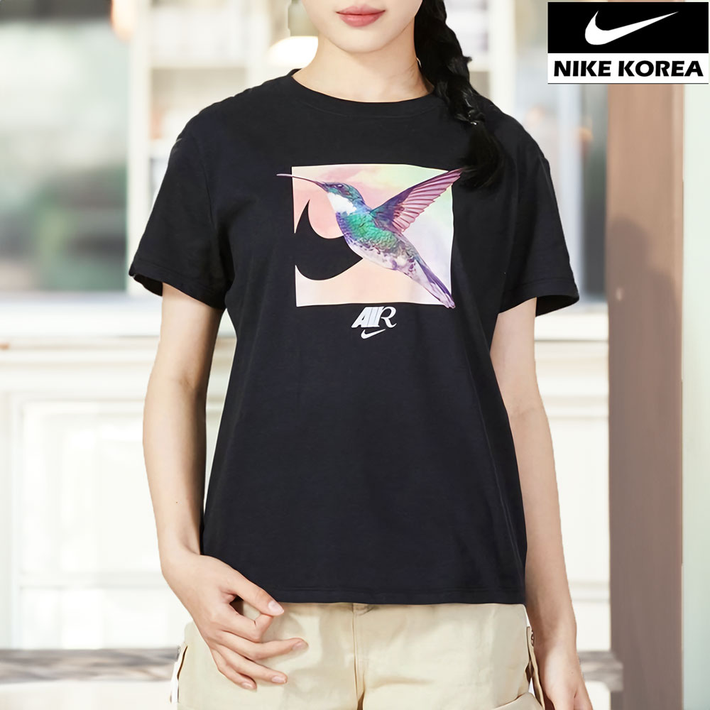 나이키 허밍버드 그래픽 반팔티셔츠 여성 여름반팔 FB8096블랙, L