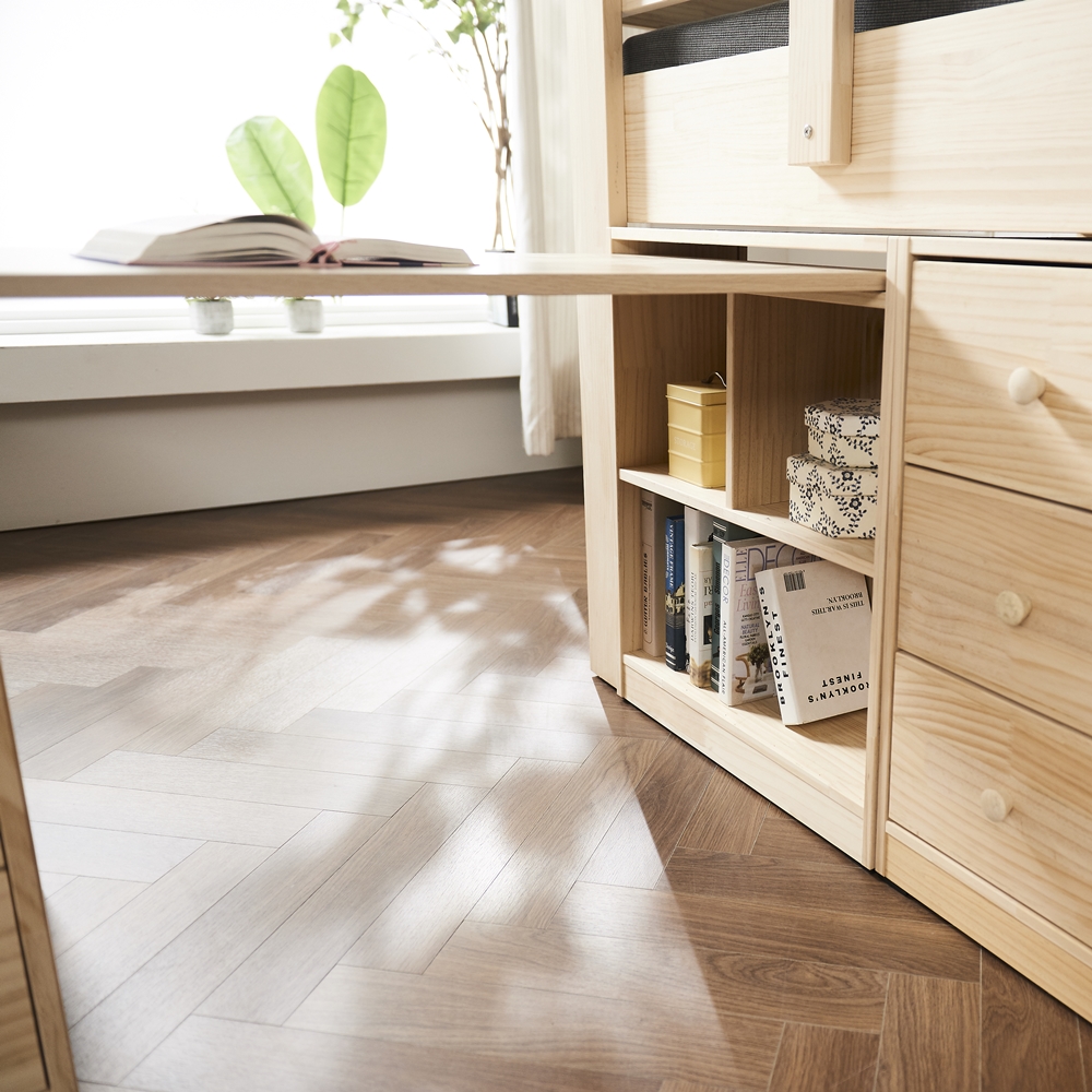 우드베 유아 낮은 벙커침대 벙커형 침대책상 일체형 세트