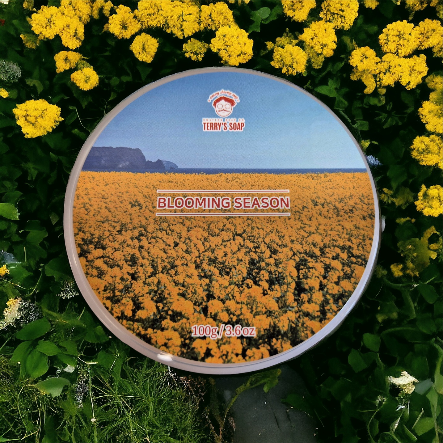 국내제조 무방부제 아티산 테리즈솝 블루밍시즌 클래식 쉐이빙 폼 면도 크림 비누 100g