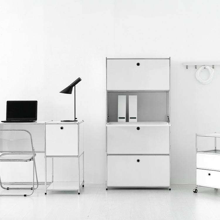 [4월 중순 입고예정] 모듈가구 심플리 4단 수납장 BC100 77x40x158, 4단, 퓨어화이트 2157.2667