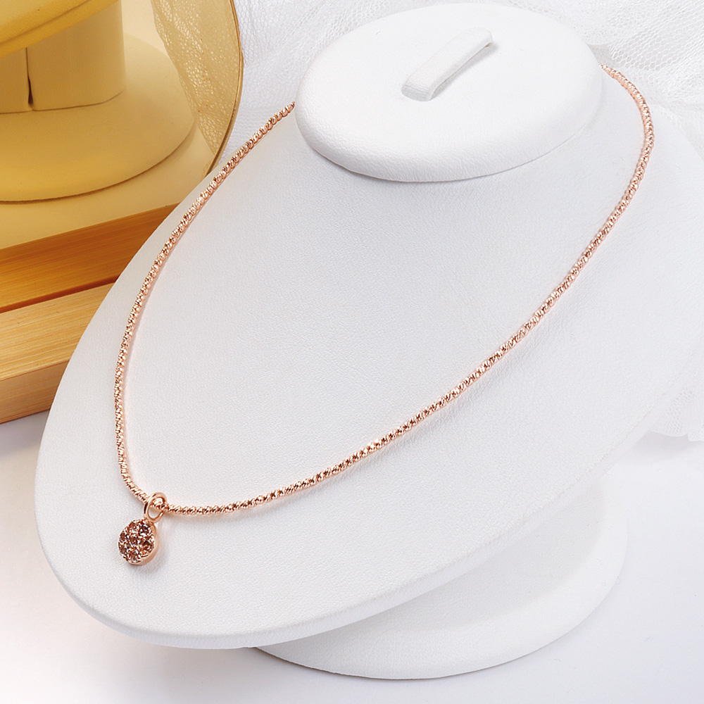 컷팅 볼 1.5mm 체인 큐빅 원형 펜던트 목걸이 18K 데일리 여자 선물 기념일 이미지 7
