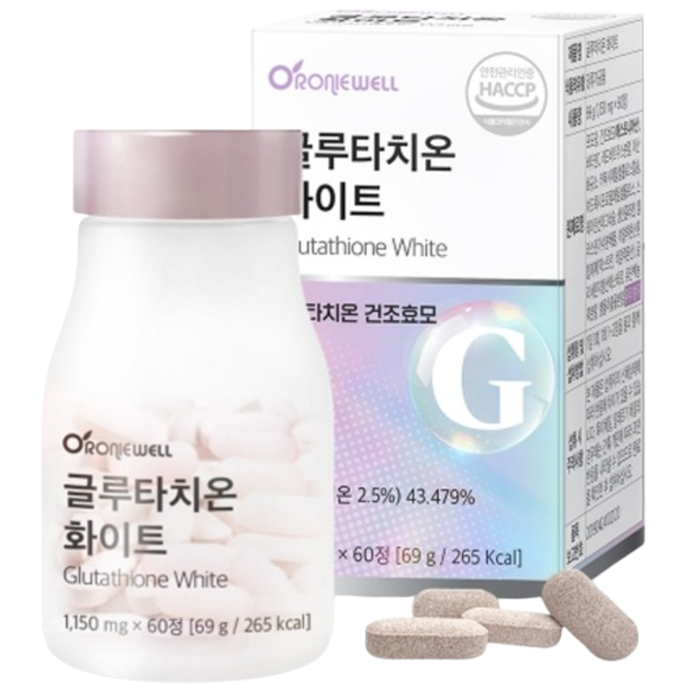 로니웰 글루타치온 화이트 1150mg 60정 1개월 고함량 건조효모 비타민C 피쉬콜라겐 - 상품 이미지