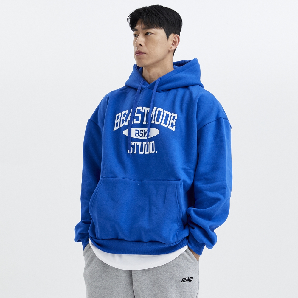 비스트모드 5컬러 스튜디오 기모 후드 헬스 오버핏 짐웨어 긴팔 티셔츠 BSMD 제품 이미지
