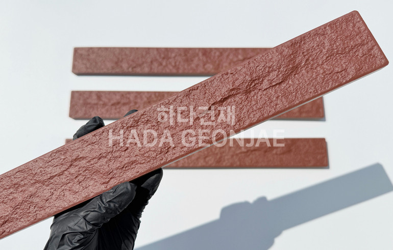 혹두기롱타일 440x50x13T 레드(적밤색) / 하다건재 세라믹타일