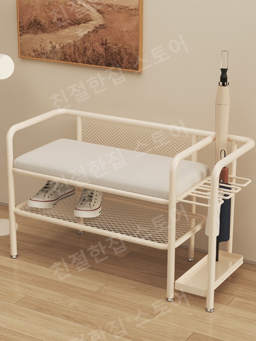 북유럽 신발장 현관벤치 스툴 신발장의자 우산거치대 현관인테리어 - 상품 이미지