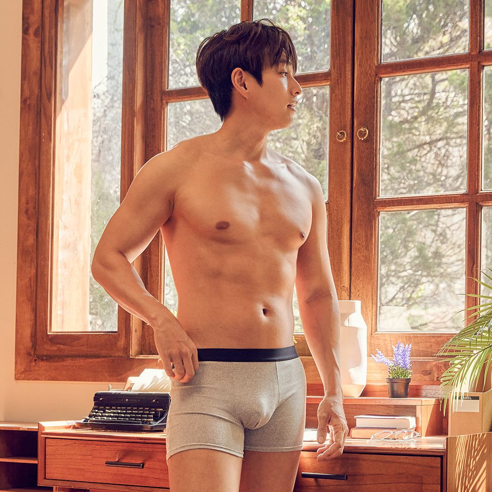 남자 팬티 드로즈 스탠다드 / 사각 부드러운 면 스판 속옷 언더웨어 세트 빅사이즈 무지 - 상세 이미지 3