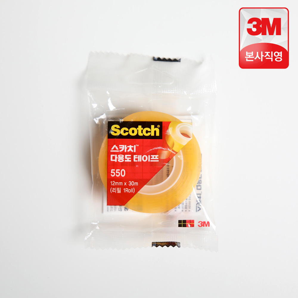 3M 스카치 다용도 테이프 550 리필 12mmx30m, 1개