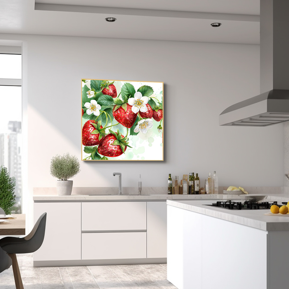 신선한딸기 80cm x 80cm 무광골드 알루미늄액자 - 상세 이미지 5