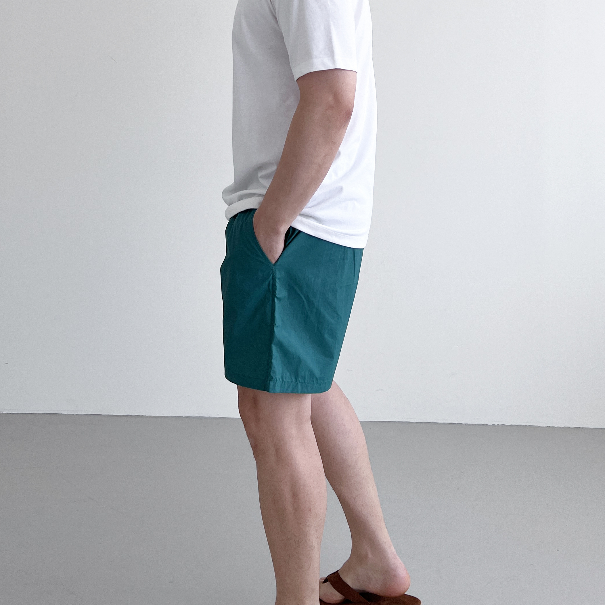 1+1 나일론반바지 남자바스락반바지 짧은 형광 3부 방수 커플 비치 숏팬츠 - 상세 이미지 2