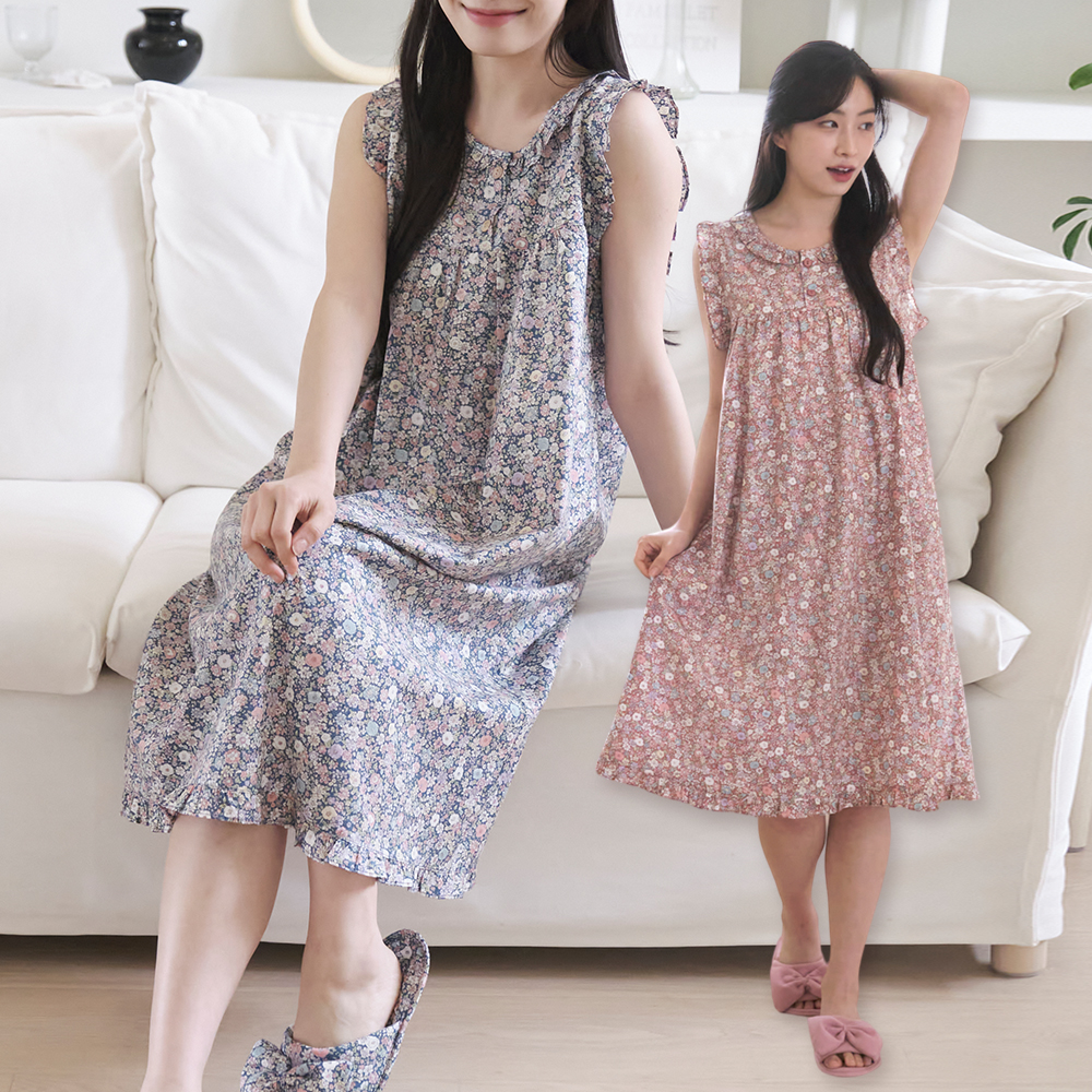 여성 나시 원피스 홈웨어 면 플라워  24S144-2(60수순면)
