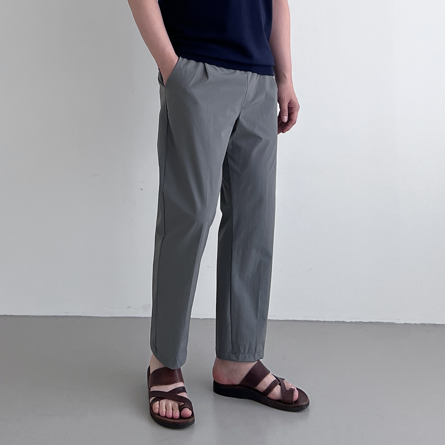 1+1 남자여름슬랙스 남자냉장고바지 아이스슬랙스 테이퍼드 - 상세 이미지 5