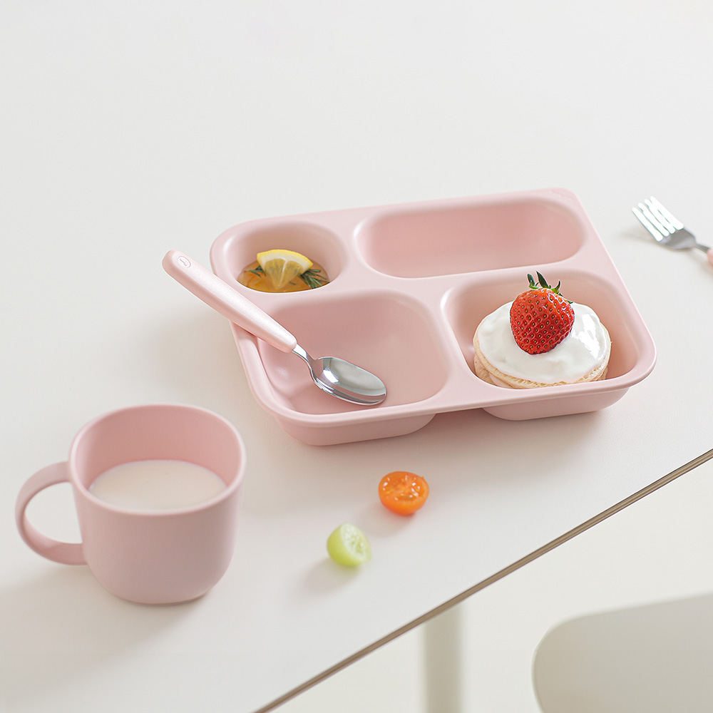 유아 식판 식기 탁가온 네모 깊은 4구식판 원플레이트 미끌림방지 아기 유아 어린이 유치원 어린이집