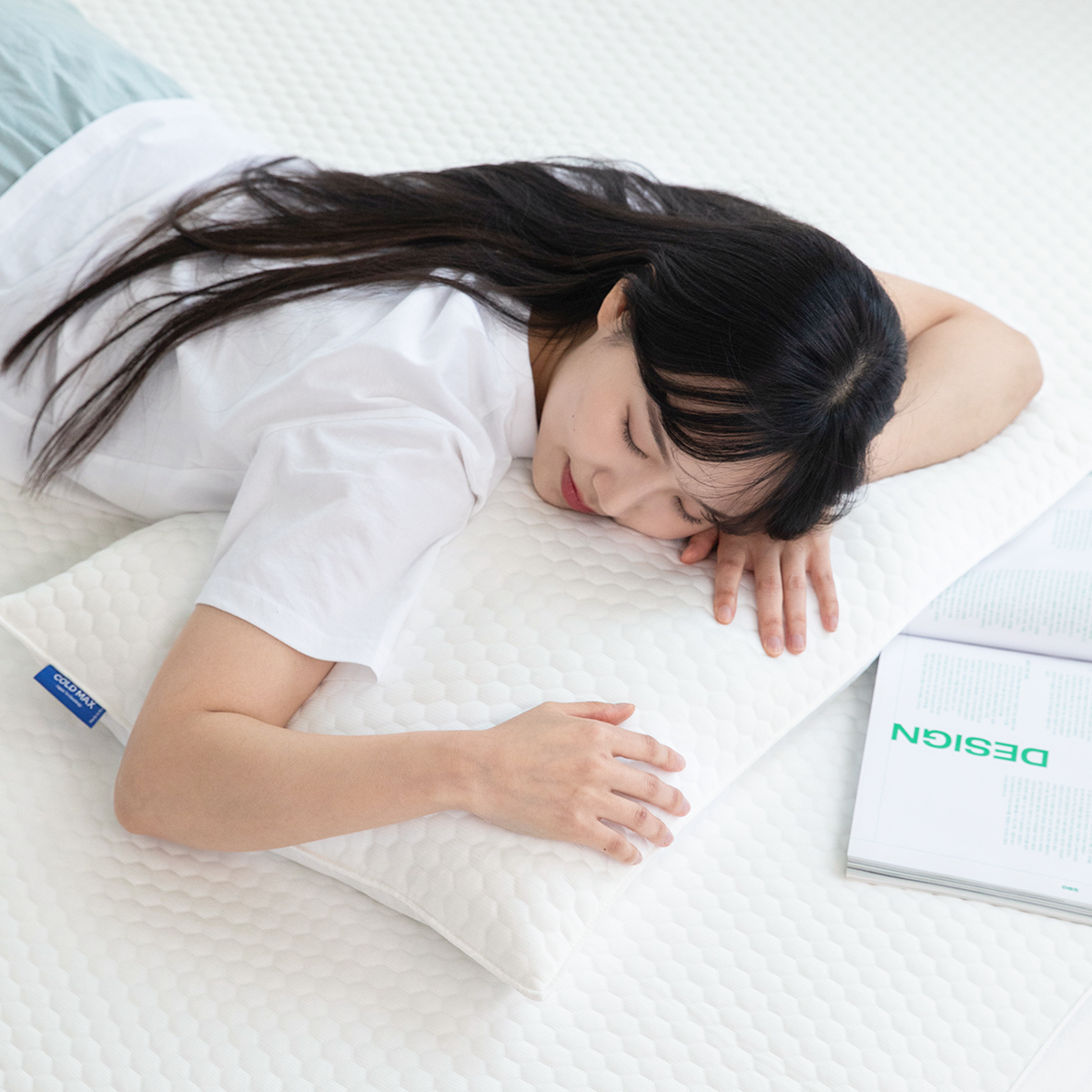 콜드맥스 듀라론2.0 냉각 냉감패드 고정밴드 화이트, SS(슈퍼싱글)