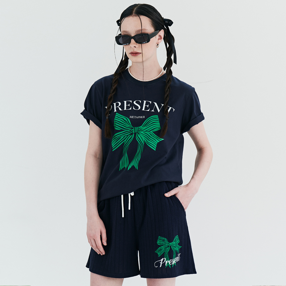 [메타퍼] 여성 여름 티셔츠 여성 반팔티 선물 네이비