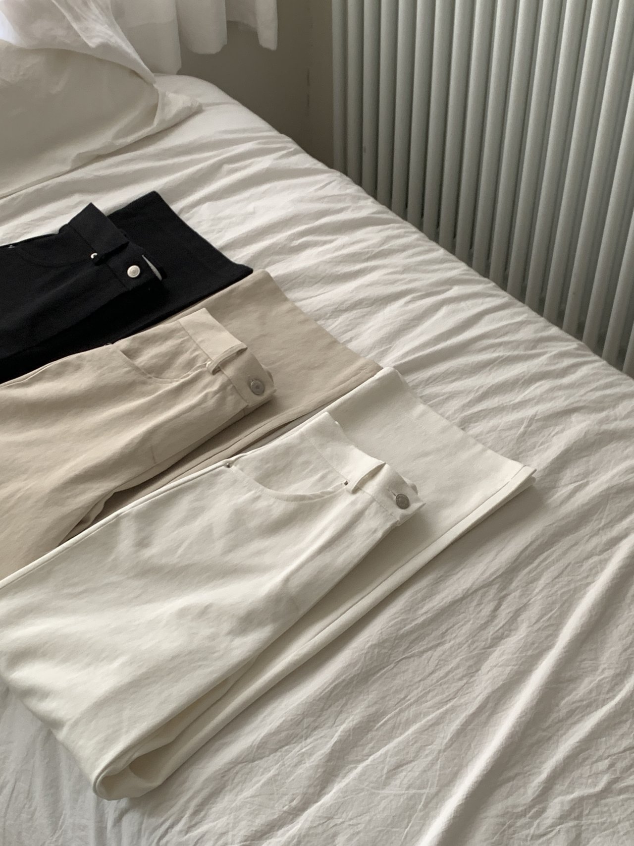 바이오워싱 코튼 일자 팬츠(3 color) 고퀄리티 사계절 화이트 면바지 르솜 상세 이미지 10