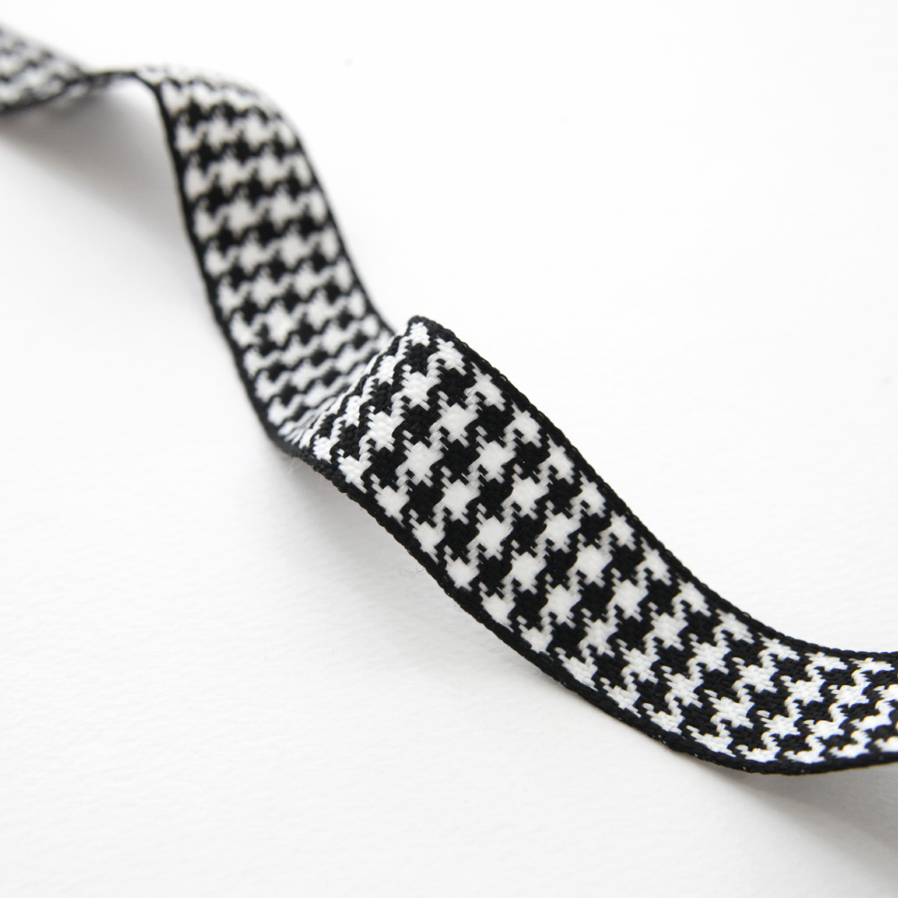 하운드 투스 체크 리본 폭1cm, 2.3cm 길이90cm 이미지 7