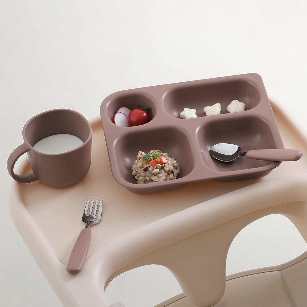 유아 식판 식기 탁가온 네모 깊은 4구식판 원플레이트 미끌림방지 아기 유아 어린이 유치원 어린이집