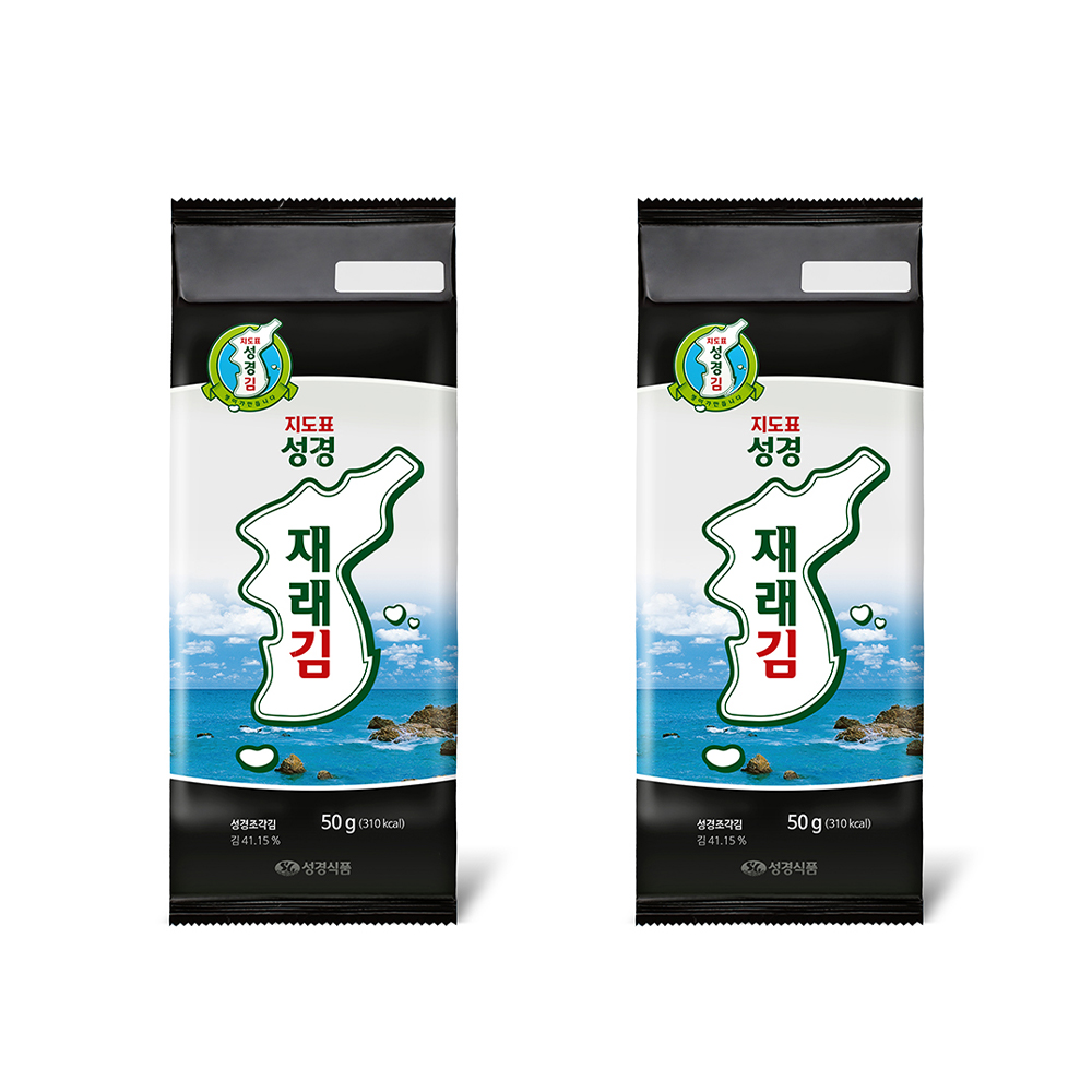 [성경김본사] 대용량 재래 도시락김(80매) 50g, 2개 - 상품 이미지