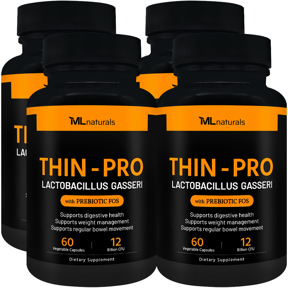 4병 마이라이프 내추럴스 Thin-Pro 유산균 120억 CFU 락토바실러스 가세리 + FOS 60야채캡슐 - 메인 이미지