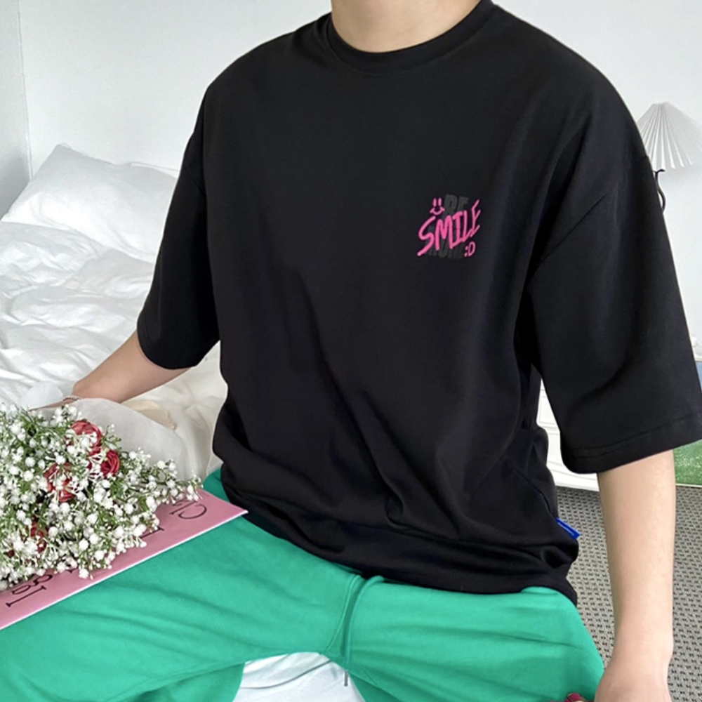 남자 비모어 여름 박스 오버핏 아이스 분또 프린팅 반팔티 - 상세 이미지 5