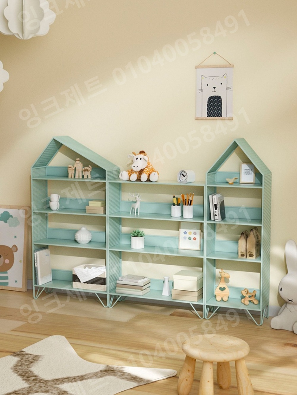철제선반 조합 집모양 소형 공주방 핑크 북트럭 DIY - 상세 이미지 4