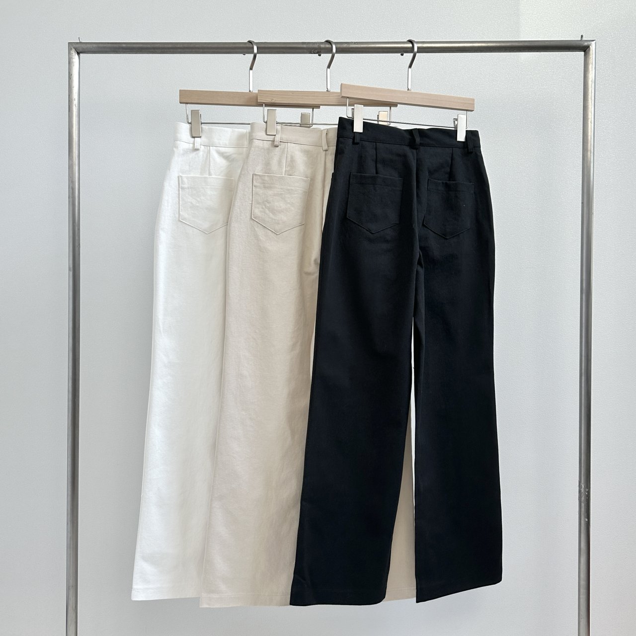 바이오워싱 코튼 일자 팬츠(3 color) 고퀄리티 사계절 화이트 면바지 르솜 상세 이미지 8