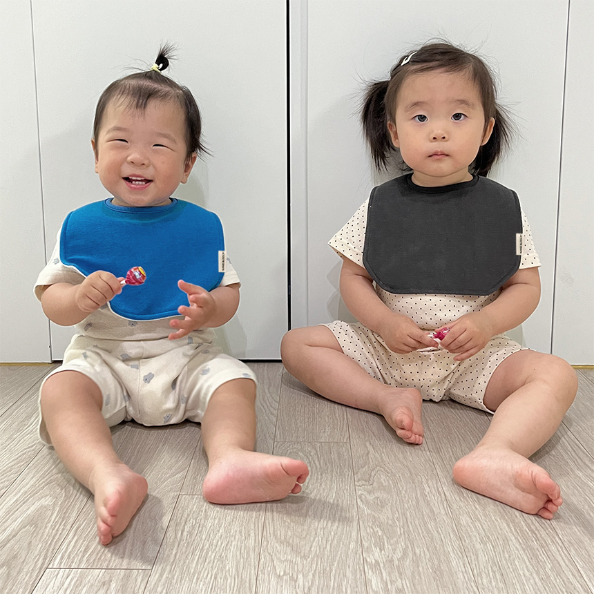 [바니블라썸] 캔디메쉬 에어매쉬 여름 턱받이 아기 빕 이유식턱받이 침받이 크림