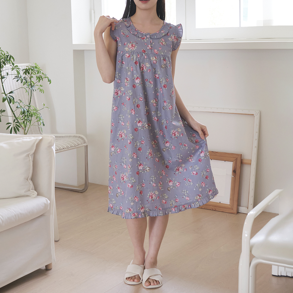 여성 나시 원피스 홈웨어 면 플라워  24S144-3(60수순면)