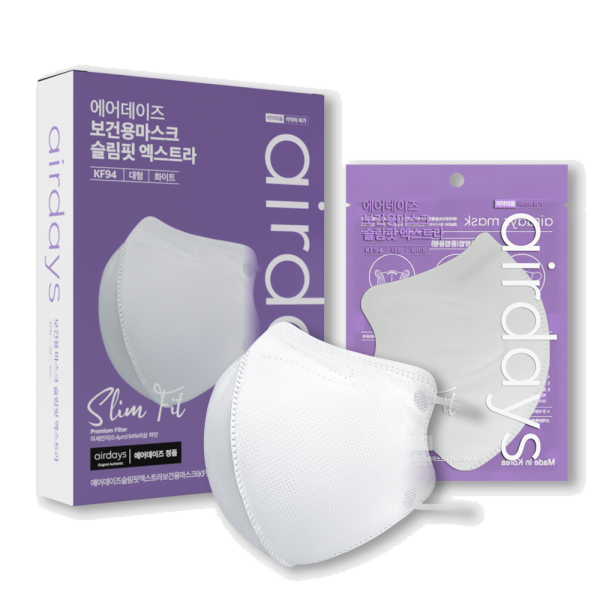에어데이즈 KF94 슬림핏 마스크 새부리형 국산 제조 마스크 30매