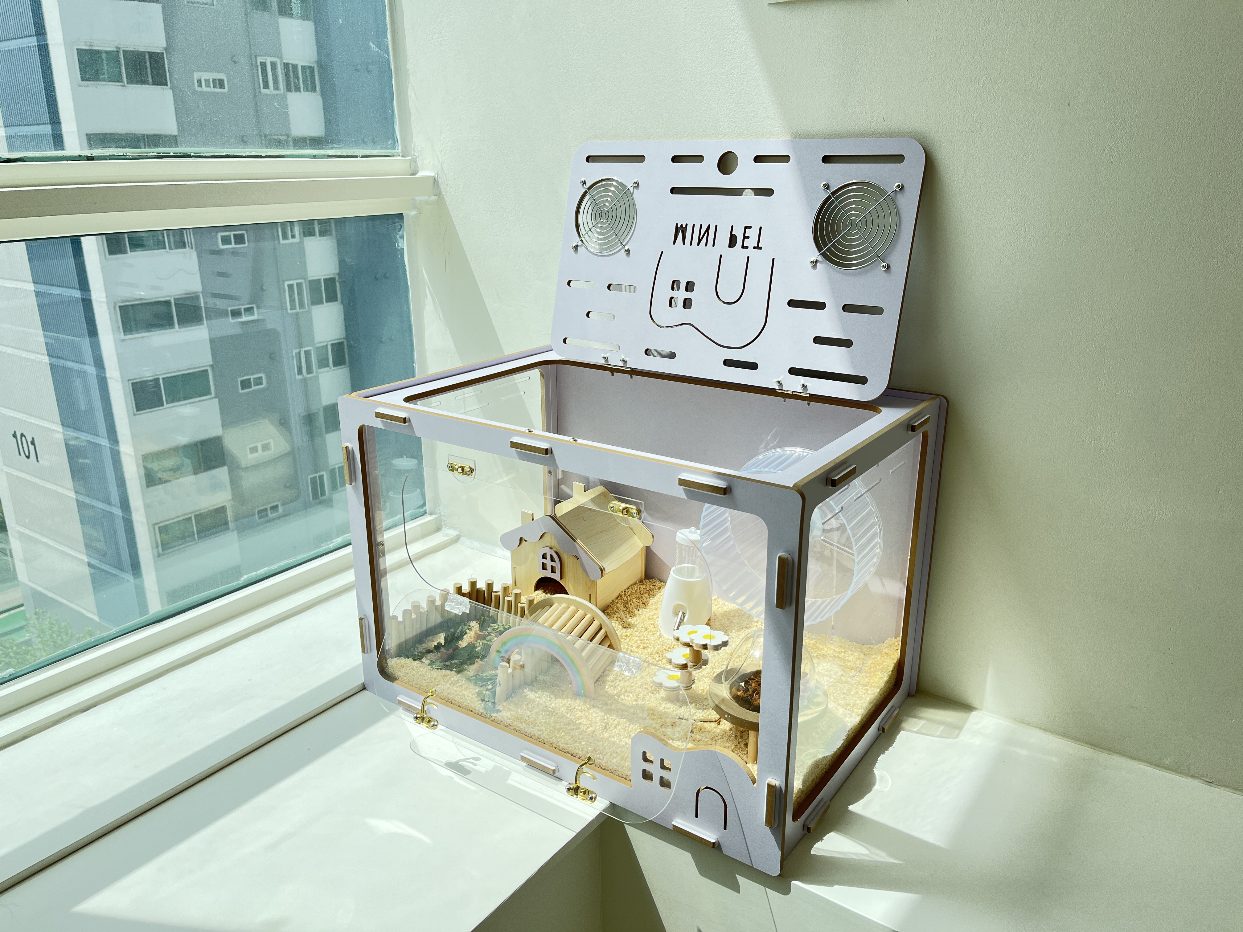 미니펫 윈터 햄스터케이지 집 대형 아크릴 하우스 사육장