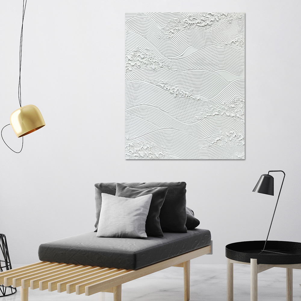 텍스처 화이트 물결 파도 인테리어 그림 액자 이미지 6
