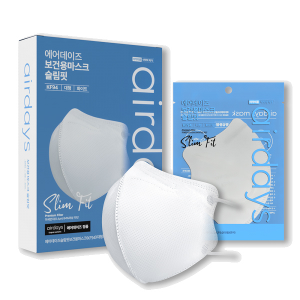 에어데이즈 KF94 슬림핏 마스크 새부리형 국산 제조 마스크 30매