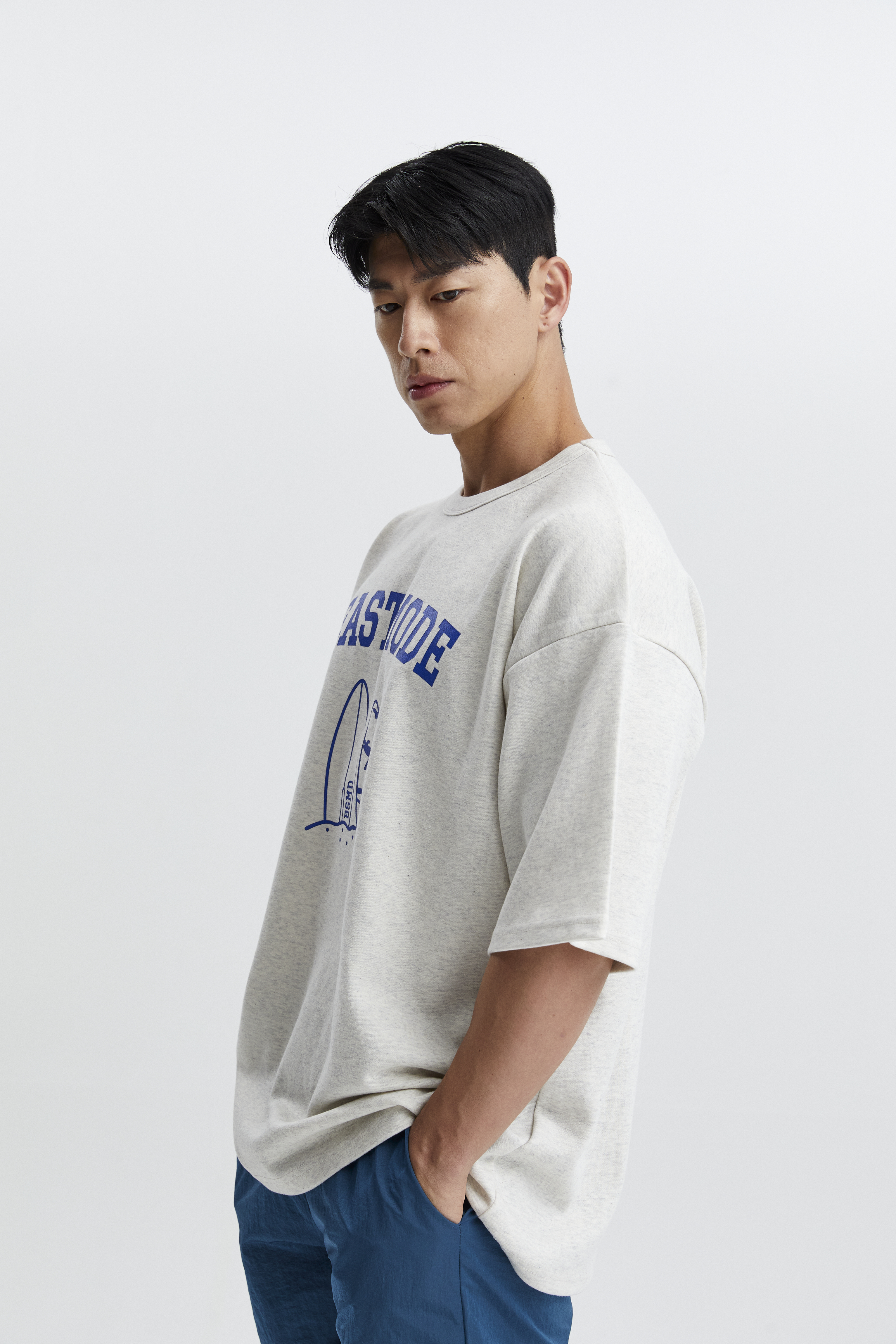 비스트모드 서핑보드 짐웨어 남자 헬스 오버핏 반팔 티셔츠 BSMD 이미지 4