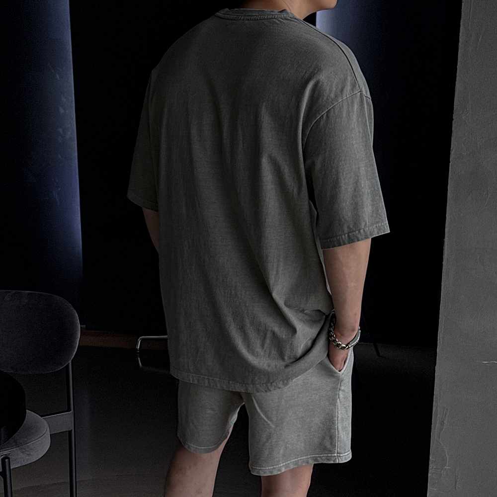 피그먼트반팔 두꺼운반팔티 어깨넓어보이는반팔 - 상세 이미지 3
