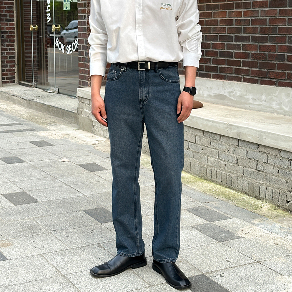 남자 청바지 여름 와이드청바지 진청 블랙진 빅사이즈 - 상품 이미지