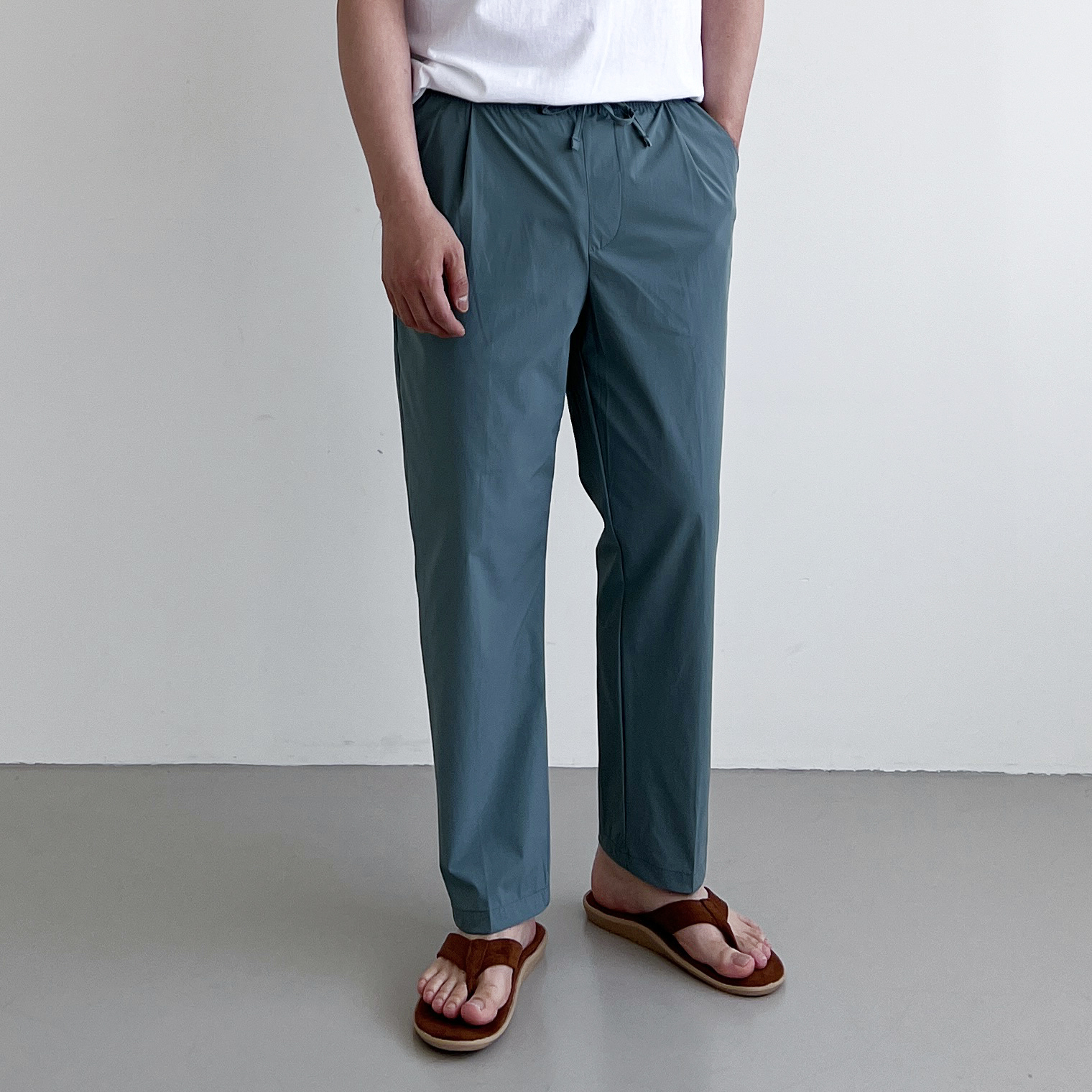 1+1 남자여름슬랙스 남자냉장고바지 아이스슬랙스 테이퍼드 - 상세 이미지 2