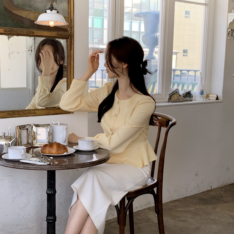 골드버튼 페플럼 긴팔 블라우스 bs7895 이미지 2