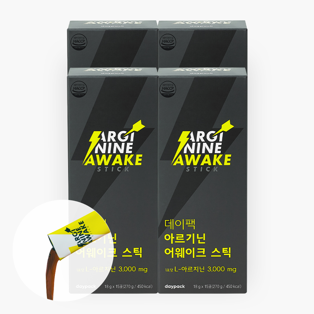 데이팩 아르기닌 어웨이크 스틱 액상 아르지닌 15포, 4개