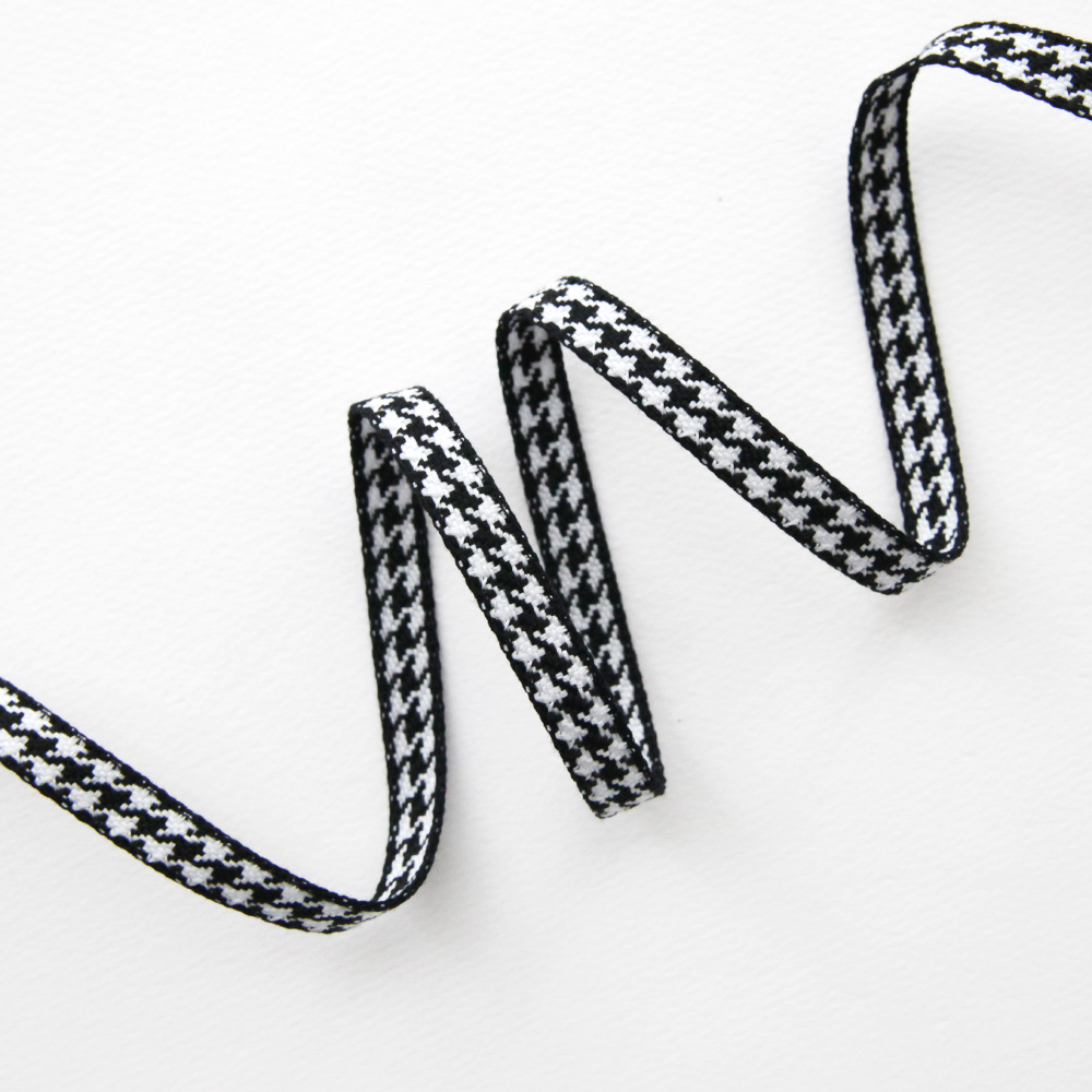 하운드 투스 체크 리본 폭1cm, 2.3cm 길이90cm - 상세 이미지 4