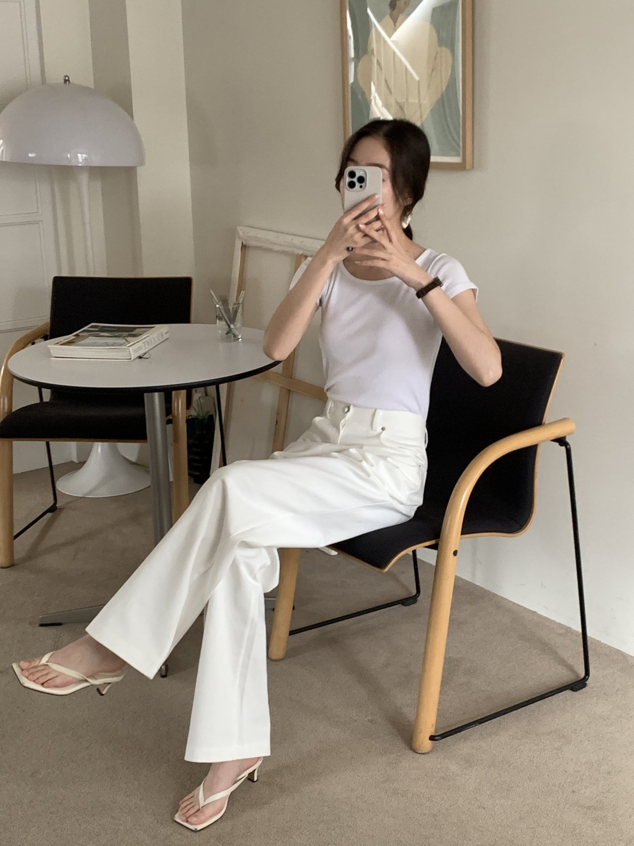 바이오워싱 코튼 일자 팬츠(3 color) 고퀄리티 사계절 화이트 면바지 르솜 상세 이미지 19