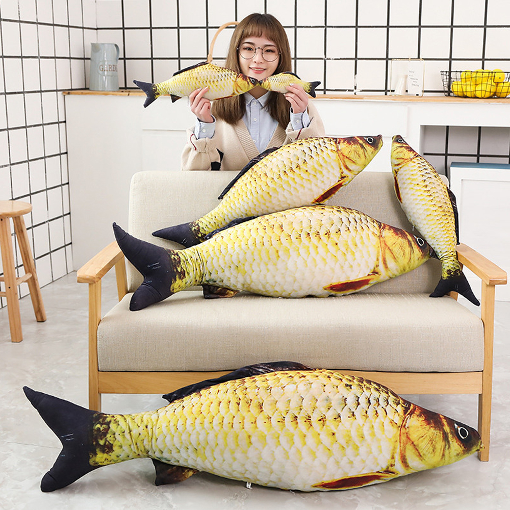 80cm 초대형 진짜 같은 생선 인형 물고기 쿠션 베개 금붕어 잉어 고등어 - 상세 이미지 4