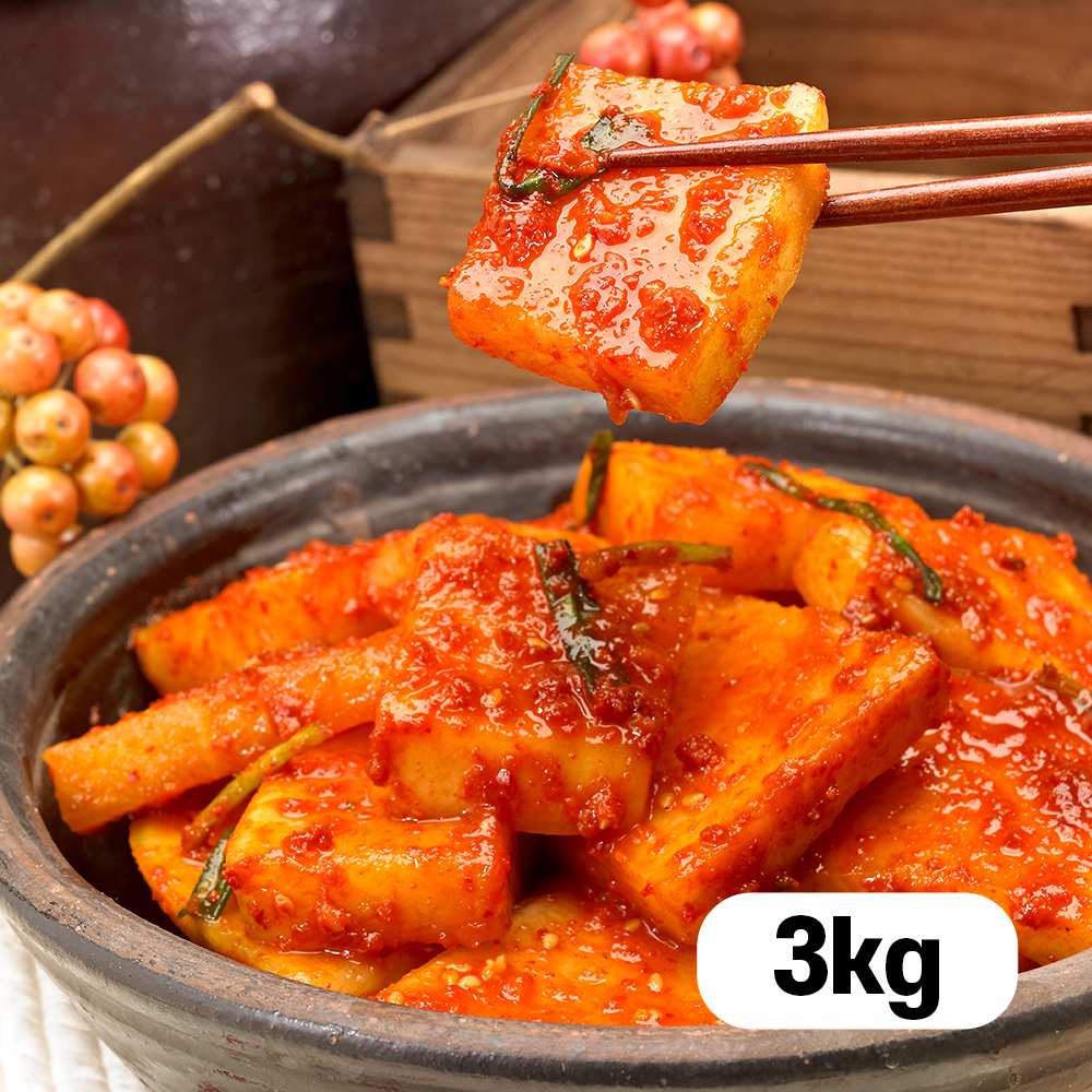 참가득 아삭한 경상도식 석박지 비지미 3kg 맛있는 통무 섞박지 깍두기 무 김장 김치주문 - 메인 이미지