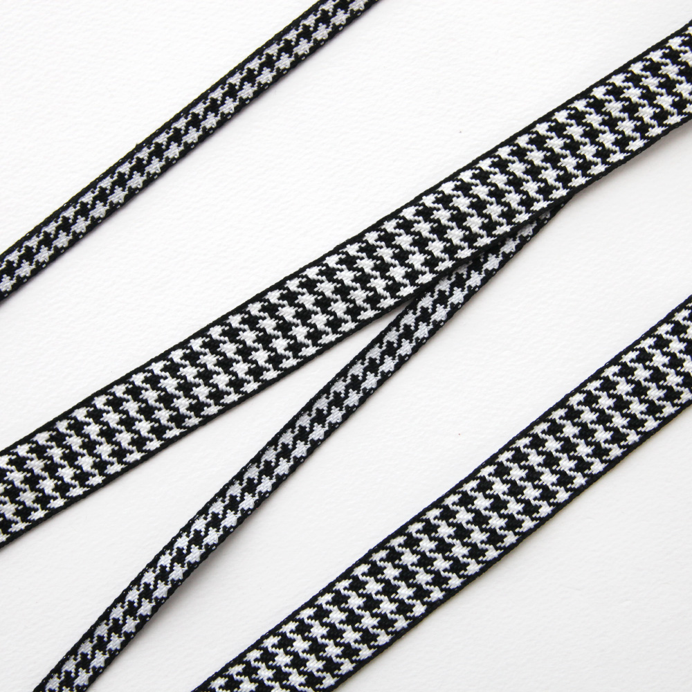 하운드 투스 체크 리본 폭1cm, 2.3cm 길이90cm - 상세 이미지 5
