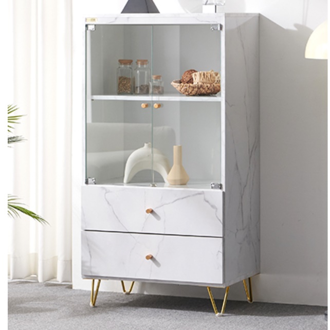 화이트 엔틱 장식장 미니 유리 진열장 서랍 장식장 인테리어 진열장