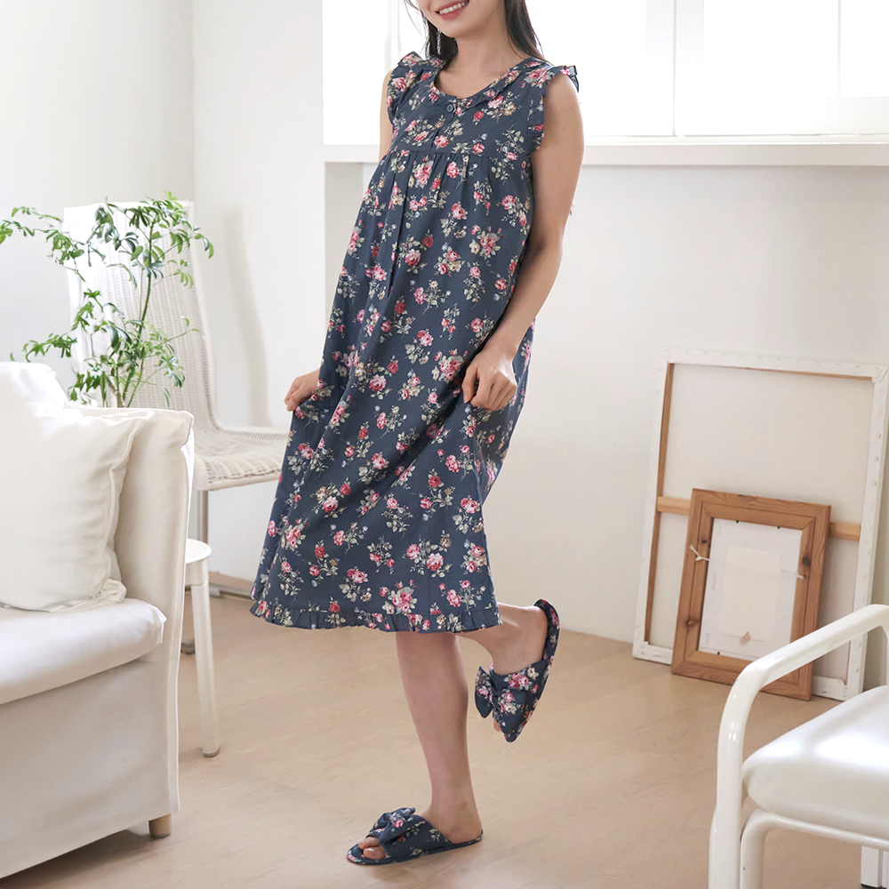 여성 나시 원피스 홈웨어 면 플라워  24S144-3(60수순면)