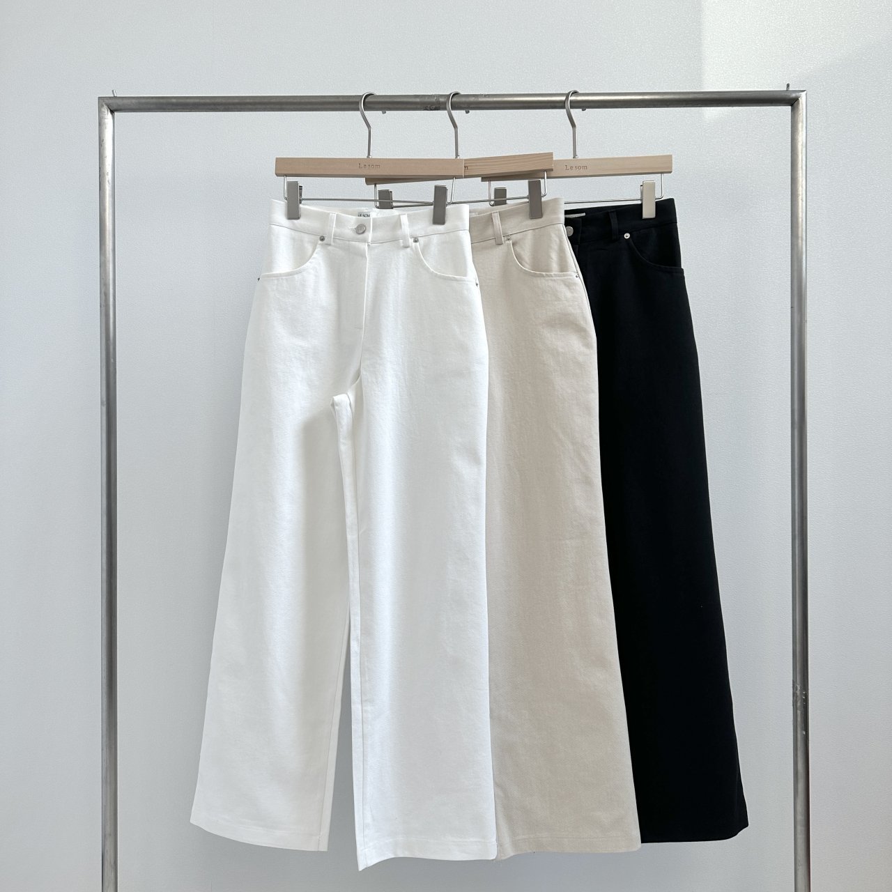 바이오워싱 코튼 일자 팬츠(3 color) 고퀄리티 사계절 화이트 면바지 르솜 상세 이미지 7