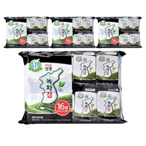 성경김 녹차 식탁김 재래 조미 도시락 맛있는 김 16개입, 4개 맛있게 먹은 솔직 후기 - 상품 이미지 1