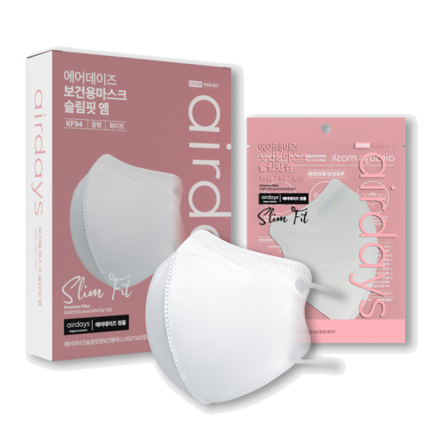 에어데이즈 KF94 슬림핏 마스크 새부리형 국산 제조 마스크 30매